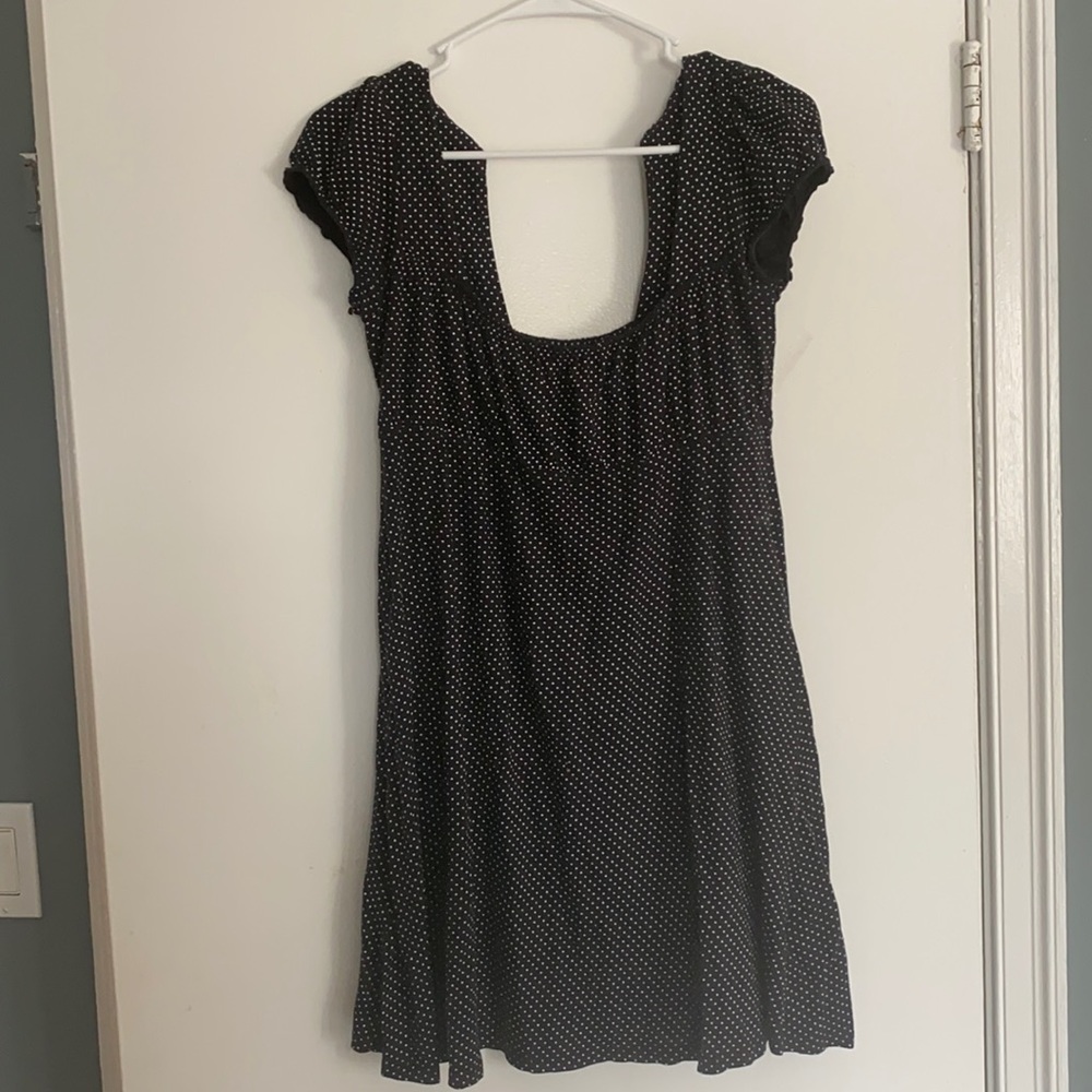 Black and white polka dot dress